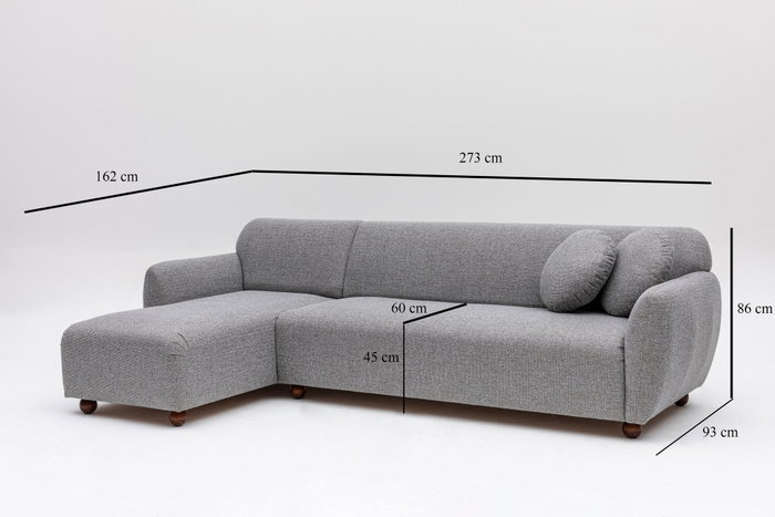 Atelier Del Sofa Eddy Corner (CHL-3R) - Gris claro